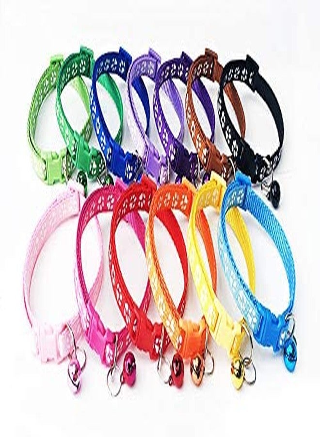 Pups&Pets Pets paw Print Neck Collar | Adjustable Attractive Collar with Sound Ball | Cute Collar for Puppies, Small Dogs & Cats - 1Pcs (Small - 15MM, Blue) - Image 5